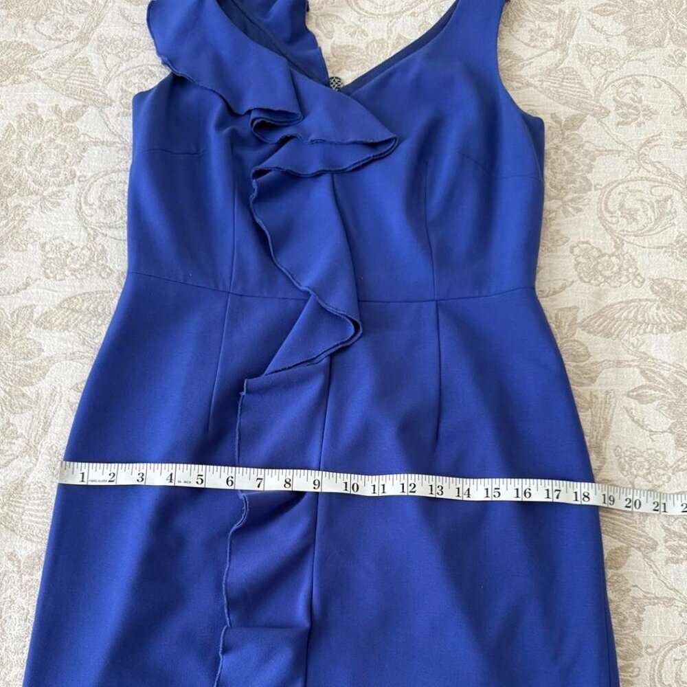 Antonio Melani Royal Blue Sleeveless Dress With Ruffle down Front  Size 6 - Picture 9 of 15